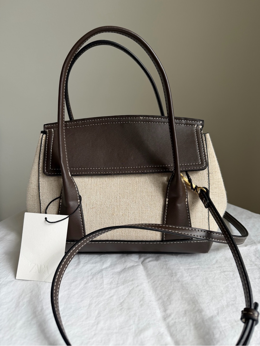 NWT ZARA brown and beige bag/purse